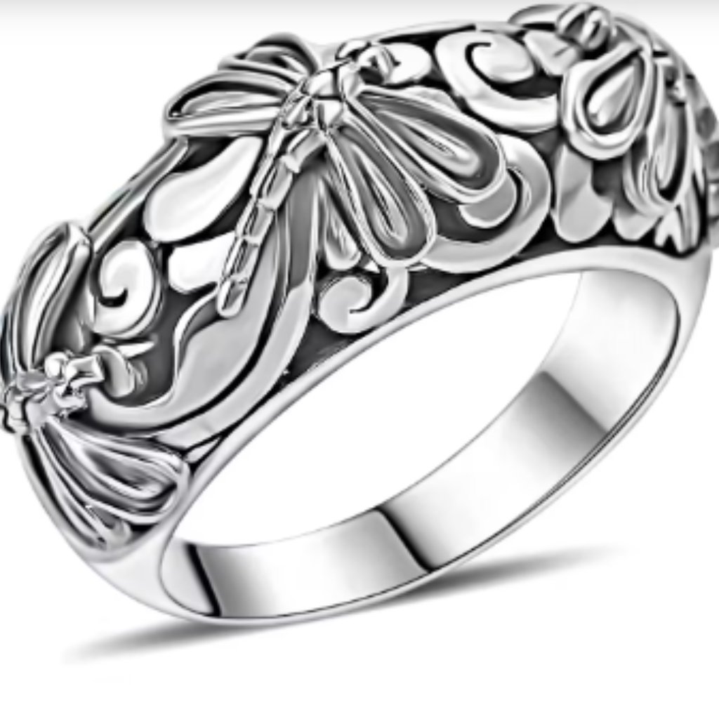 10g Bali Legacy Dragonfly Ring In Sterling Silver